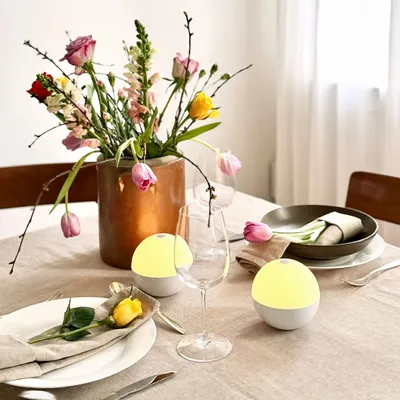 Lampes de table - Boule lumineuse Alba Blanc brillant 1 pièce - DYBERG LARSEN