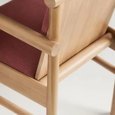 Chairs - Steekla Chair Solid Oak + Upholstery Natural + Custom Upholstery - ARBORE BY CAREL WOODWORKS