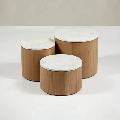 Tables basses - Dugtree Chêne + Marbre Naturel - ARBORE BY CAREL WOODWORKS