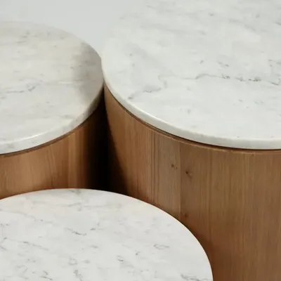 Coffee tables - Dugtree Oak + Marble Natural - ARBORE BY CAREL WOODWORKS
