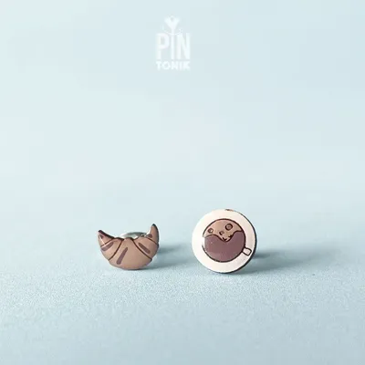 Jewelry - Coffee & Croissant Mismatched Stud Earrings - PINTONIK