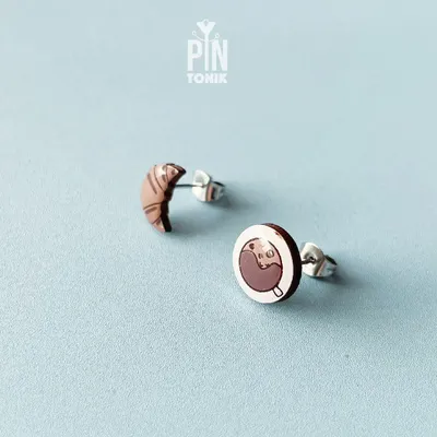 Jewelry - Coffee & Croissant Mismatched Stud Earrings - PINTONIK