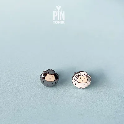 Jewelry - Black & White Sheep Mismatched Stud Earrings - PINTONIK