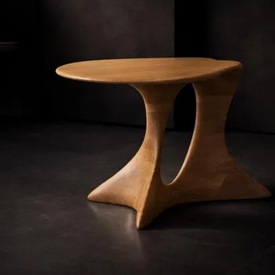 Coffee tables - Aphrodite Sculpted Table | European Oak Wood - NEXART