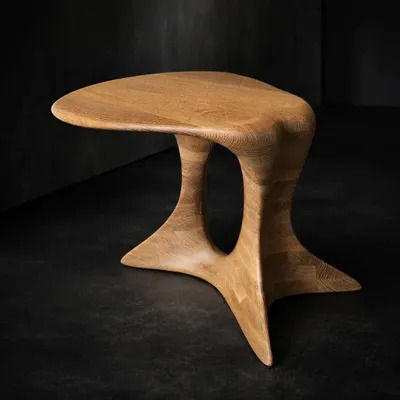 Coffee tables - Aphrodite Sculpted Table | European Oak Wood - NEXART