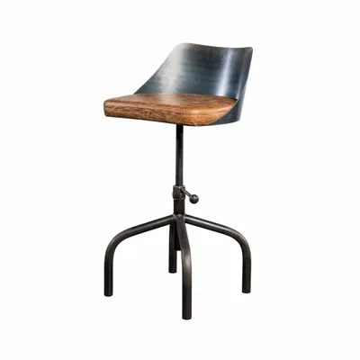 Armoires de bureau - Industrial Steel Chair with Leather Seat - STURDY-LEGS