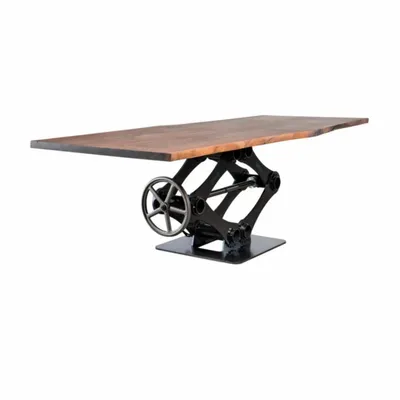 Office desks - Industrial Solid Wood Table with Steel Base SL-034 - STURDY-LEGS