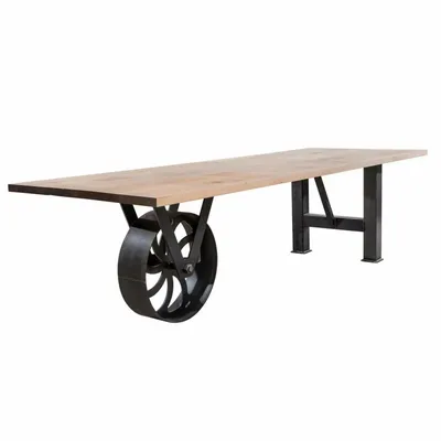 Conference tables - Industrial Solid Wood Table with Steel Base SL-019 - STURDY-LEGS