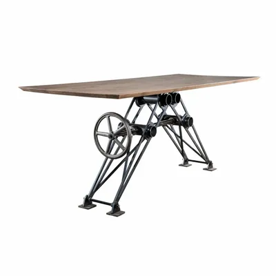 Office furniture and storage - Industrial Solid Wood Table with Steel Base SL-039 - STURDY-LEGS