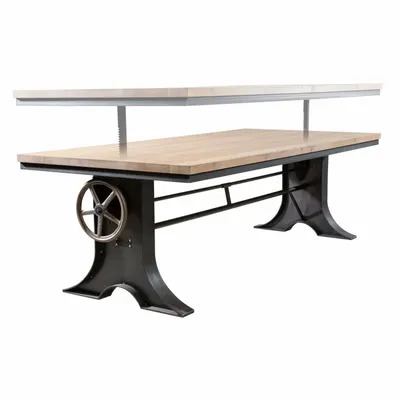 Bureaux d'entreprise - Table industrielle en bois massif avec piètement en acier SL-014 - STURDY-LEGS