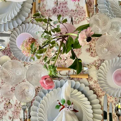 Linge de table textile - Nappe et serviettes en lin BLOSSOM - SUMMERILL AND BISHOP