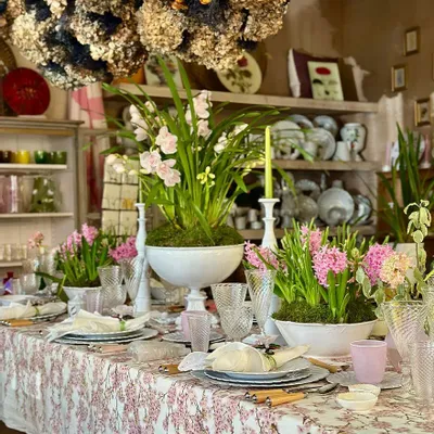 Linge de table textile - Nappe et serviettes en lin BLOSSOM - SUMMERILL AND BISHOP