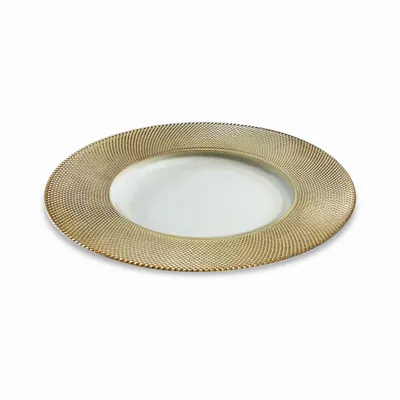 Gifts - DIVA - Large transparent and gold glass charger plate - DEBORACARLUCCI