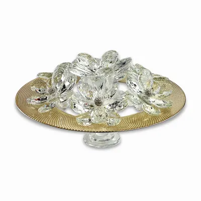 Gifts - DIVA -Large plate in gold glass - DEBORACARLUCCI