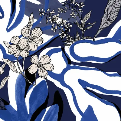 Tapestries - Panoramic wallpaper Aquatic Flowers - LE PAPIERS DE NINON