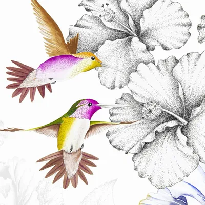 Tapisseries - Papier peint panoramique Rose De Chine - LE PAPIERS DE NINON