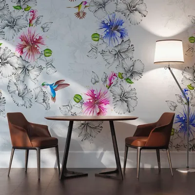 Tapisseries - Papier peint panoramique Rose De Chine - LE PAPIERS DE NINON