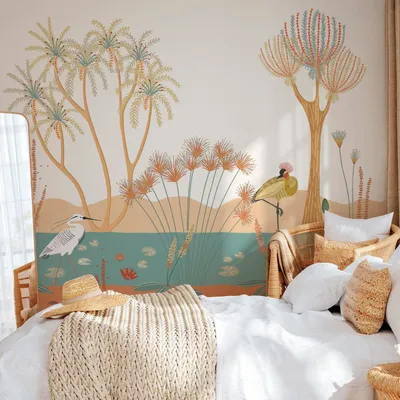 Tapisseries - Papier peint panoramique Faune le long du Nil - LE PAPIERS DE NINON