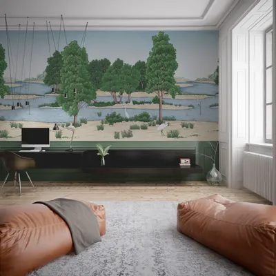 Tapisseries - Papier peint panoramique Loire sauvage cimaise - LE PAPIERS DE NINON