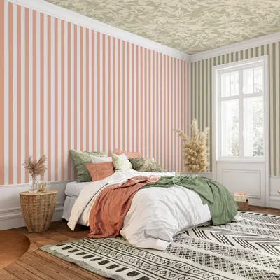 Tapisseries - Papier peint à Rayures Douces - terracotta - LE PAPIERS DE NINON