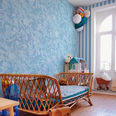 Tapisseries - Papier peint à Rayures Harmonie - bleu - LE PAPIERS DE NINON