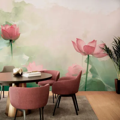 Tapestries - Lilies panoramic wallpaper - LE PAPIERS DE NINON