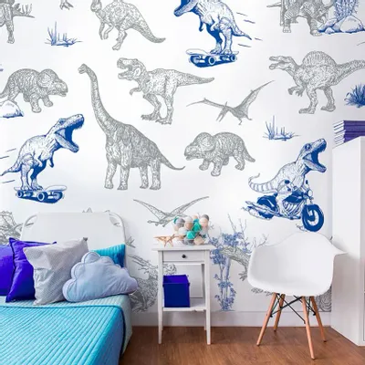 Tapisseries - Papier peint panoramique Dino Fun - LE PAPIERS DE NINON