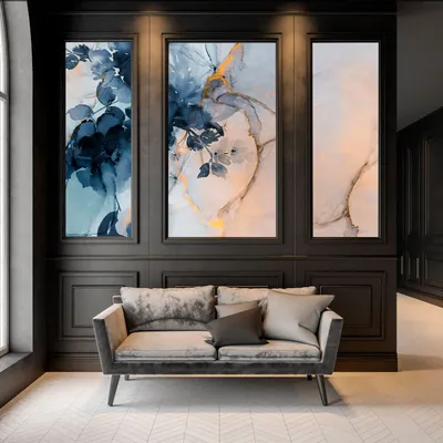 Tapestries - Marble&Flowers XL panoramic wallpaper - LE PAPIERS DE NINON