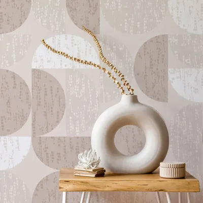 Tapisseries - Papier peint panoramique Groove - Crème - LE PAPIERS DE NINON