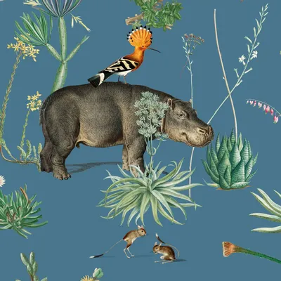 Tapisseries - Papier peint panoramique Bestiaire Botanique Motif - LE PAPIERS DE NINON