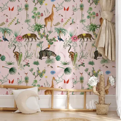 Tapisseries - Papier peint panoramique Bestiaire Botanique Motif - LE PAPIERS DE NINON