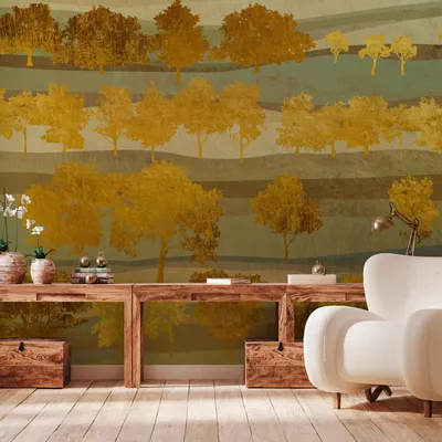 Tapestries - Golden Valleys panoramic wallpaper - LE PAPIERS DE NINON