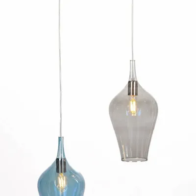 Cadeaux - HIKARI -Lampe suspendue avec 2 abat-jour en verre Pyrex lisse en forme de flûte - DEBORACARLUCCI