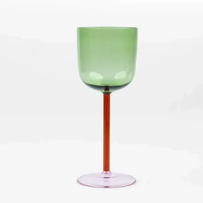 Verres à pied - Verre à vin Color Pop, vert, 7,5 x 2,8 pouces - CASA AMAROSA