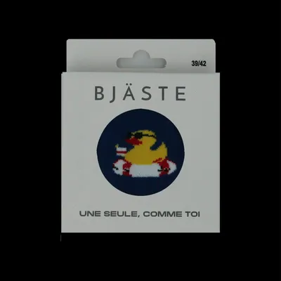Socks - Organic Cotton Single Crew Sock: BATH DUCK (not pair, only 1 piece) - BJÄSTE