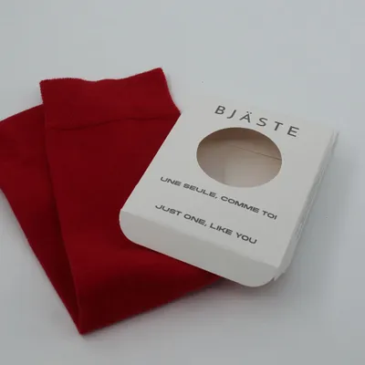 Socks - Bio Cotton Solid Color Single Crew Sock: RED (not pair, only 1 piece) - BJÄSTE