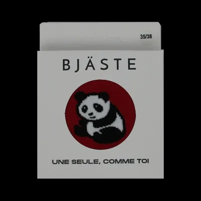 Socks - Organic Cotton Single Crew Sock: PANDA (not pair, only 1 piece) - BJÄSTE