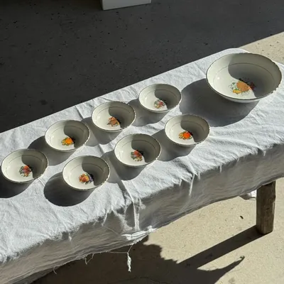 Platter and bowls - Vintage fruit salad service composed of a salad bowl, 7 cups - OFFICE OBJETS