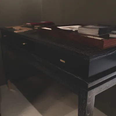 Hotel bedrooms - Anna Console in Black Limed Oak and Polished Brass - DUISTT