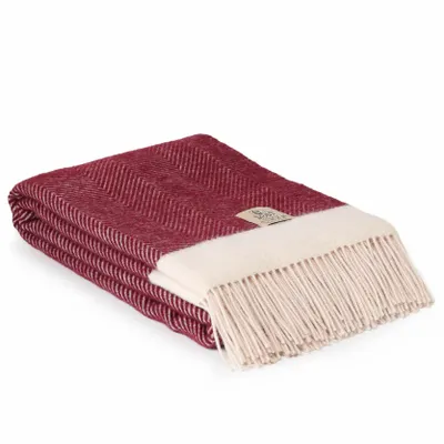 Plaids - Plaid en laine FLORENCE - rouge - MOST-BLANKETS