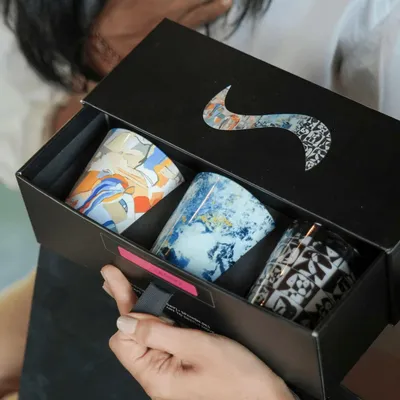 Bougies - Coffret cadeau de 3 bougies en verre Arte Latino - ARTITUDE HOME