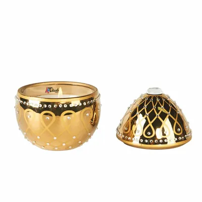 Candles - Aurora - Gold (Spicy Rose-Oud-Sandalwood) - Scented Egg Candle - Small - ARTITUDE HOME