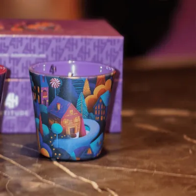 Candles - Sugarplum Village (Cinnamon-Caramel-Nutmeg)-Glass Scented Candle-7.5cm - ARTITUDE HOME