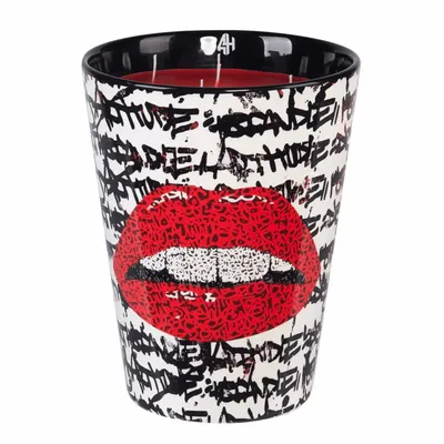 Bougies - Bougie parfumée en céramique Rebel Rouge (Cerise noire, jasmin, rose, baume) - 24 cm - ARTITUDE HOME