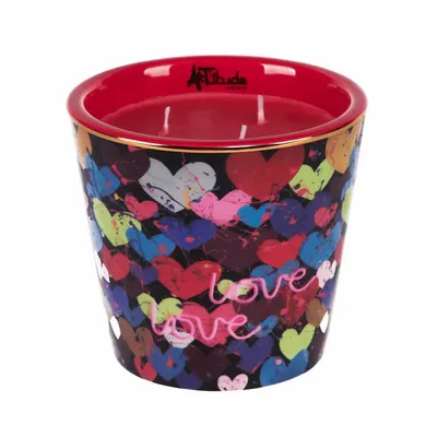 Candles - Love Hearts ( Blackcurrant-Rose-Patchouli) - Scented Ceramic Candle - 10cm - ARTITUDE HOME