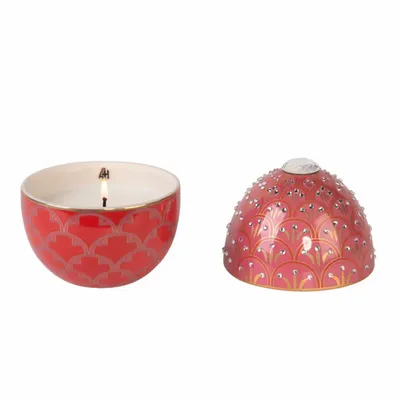 Bougies - SCARLET ÉCLAT - Bougie parfumée en forme d'œuf, petit format, aux senteurs de cassis, rose et patchouli - ARTITUDE HOME