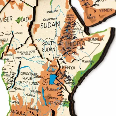 Autres décorations murales - Carte du Monde en Bois Colorée 3D L Prime Physique Lum - ENJOY THE WOOD