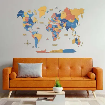 Autres décorations murales - Carte du Monde en Bois 2D Indie S - ENJOY THE WOOD