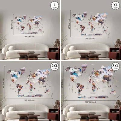 Autres décorations murales - Carte Photo Mondiale XL Pastel - ENJOY THE WOOD