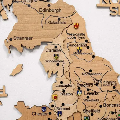 Other wall decoration - 3D Wooden Map of the United Kingdom Gold XL Blank - ENJOY THE WOOD